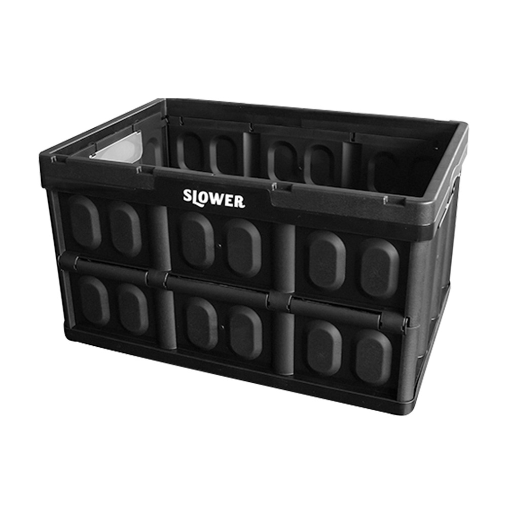 Slower 日本『慢活型人生』摺疊收納箱 黑色 45L