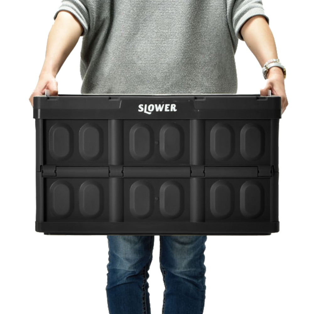 Slower 日本『慢活型人生』摺疊收納箱 黑色 45L