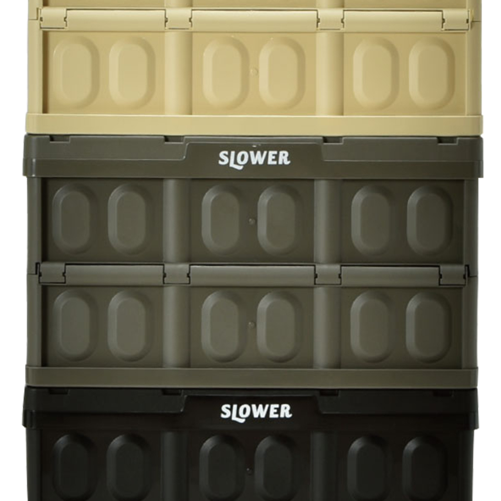 Slower 日本『慢活型人生』摺疊收納箱 橄欖綠 45L