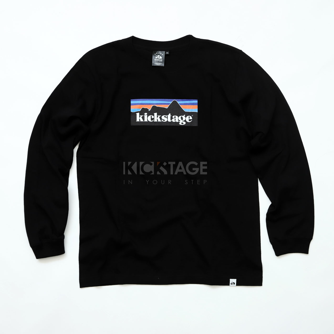 **特價商品售出不退換**KICKSTAGE CREW TEE KS GIRL 黑色 翻玩 山脈 女郎 咬標 刺繡 純棉 圓領 長T 【KS47】