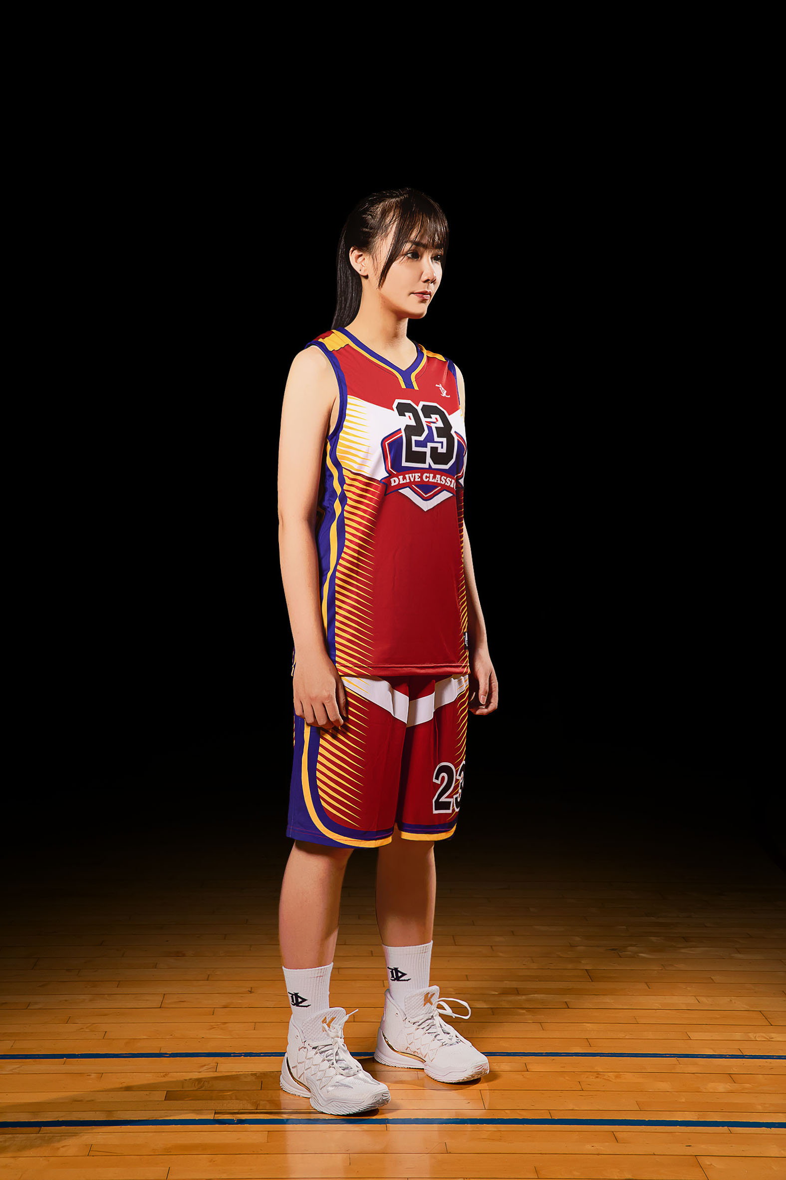 單面昇華V領籃球服 - 烈焰風暴