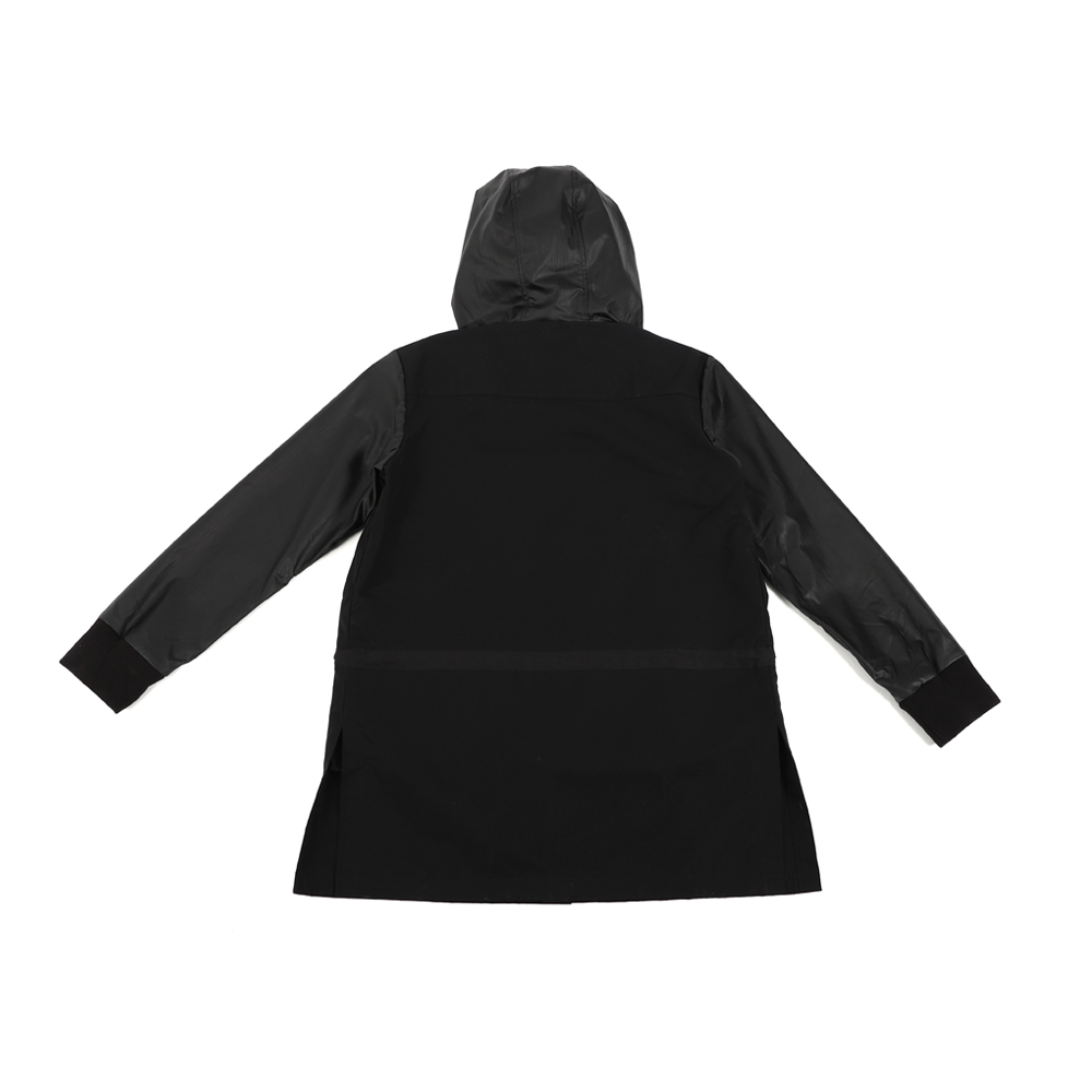 高領防潑水連帽軍外套 (黑)