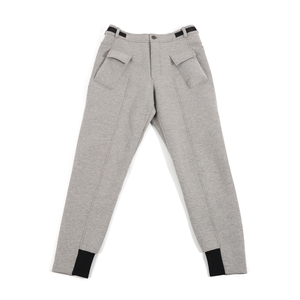 多口袋太空棉褲- 淺灰