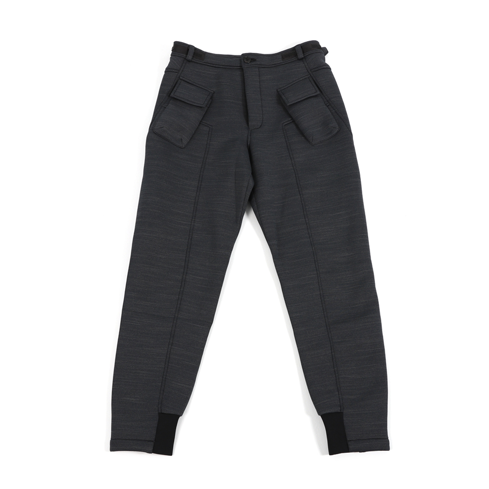 多口袋太空棉褲- 黑