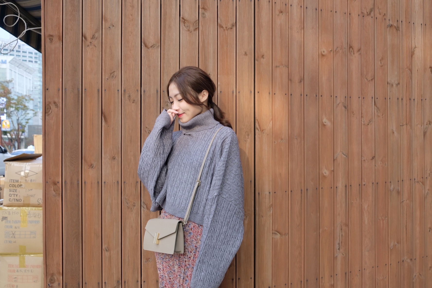 粉桃小玫瑰縮腰細肩洋