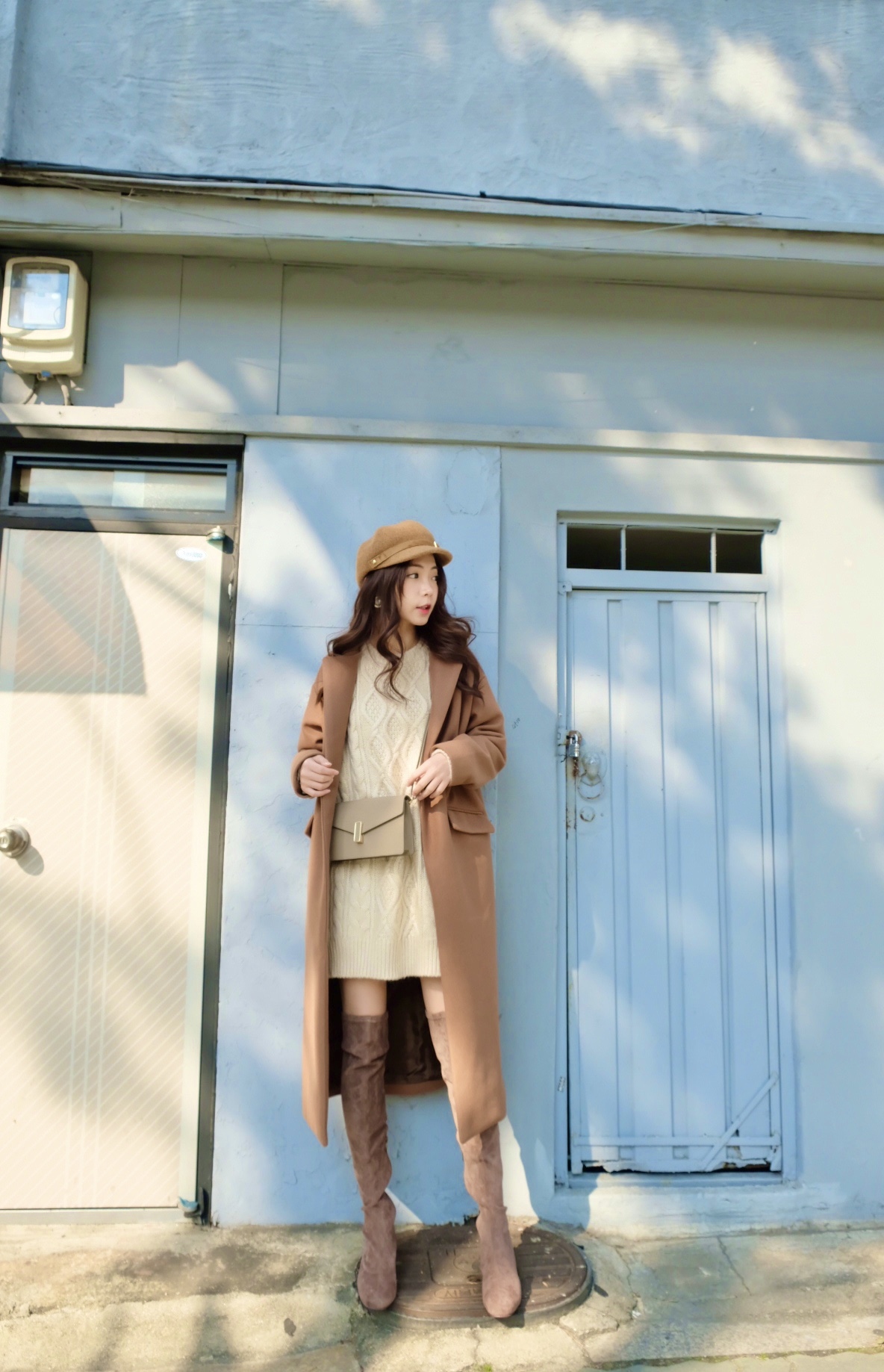 高質感韓製麻豆大推超挺版奶茶駝小臉軍帽