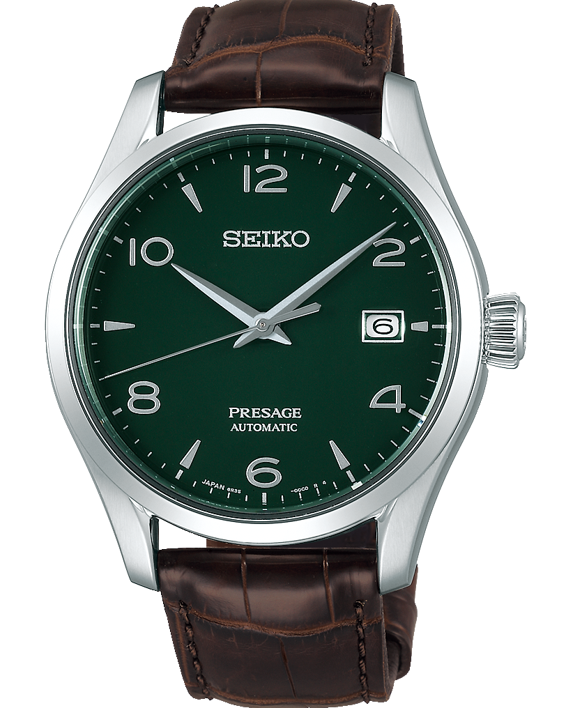 萬年鐘錶 - SEIKO Presage  綠琺瑯森林面盤 機械男錶 6R35-00C0G / SPB111J1  錶徑40.5MM