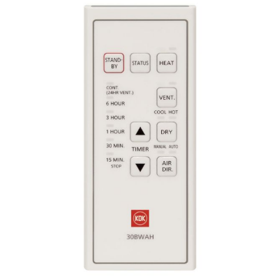 KDK 30BWAH 窗口式浴室寶 (PTC 無線遙控型號 - 浴室換氣暖風機) 香港行貨