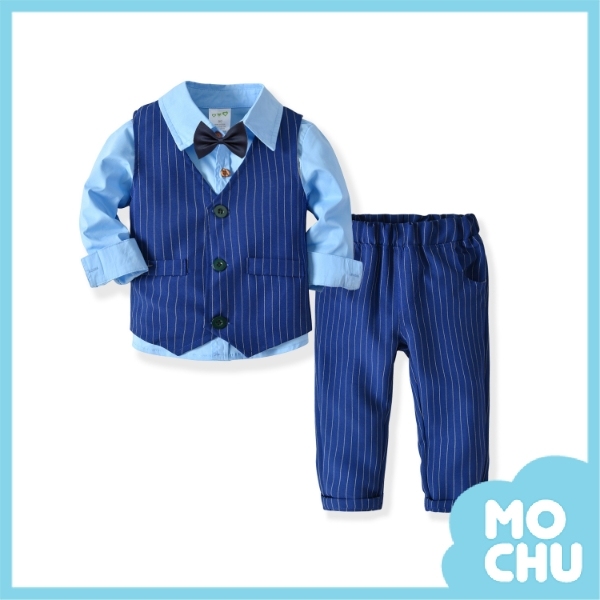 復古條紋紳士套裝(三色)