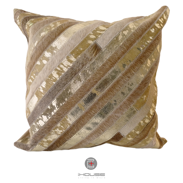 皮革抱枕 金箔斜紋