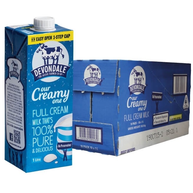 Devondale Full Cream Milk 1Litre x 10packs