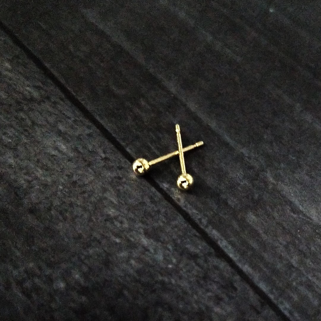 10K/經典小金珠耳飾