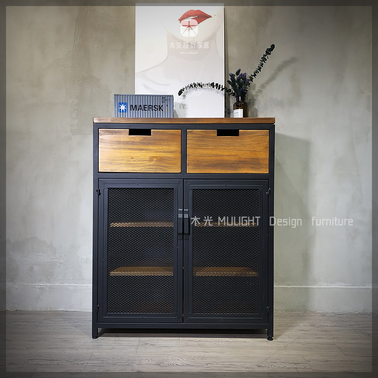 Dofa-實木抽屜鐵網櫃|可訂製