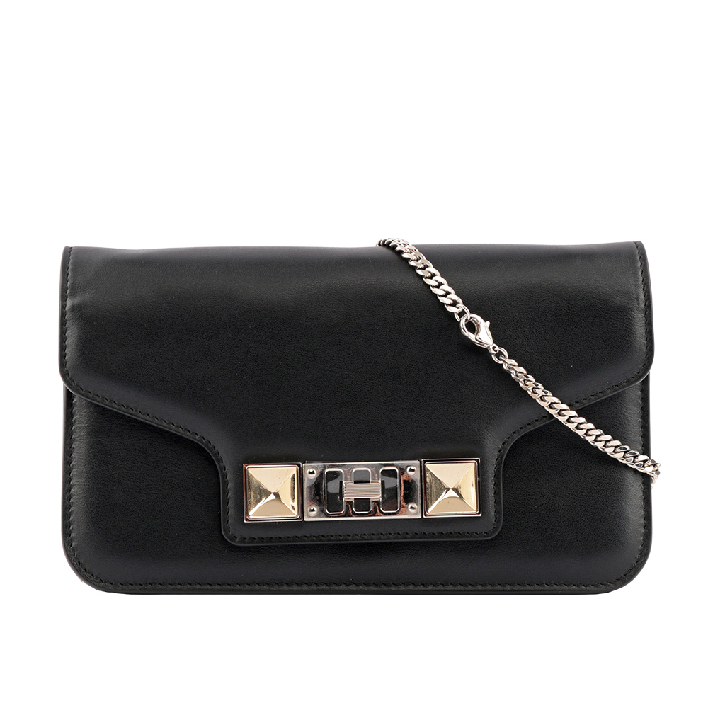 【Proenza Schouler】黑色(BLACK)PS11系列長夾式鏈帶斜背手拿包