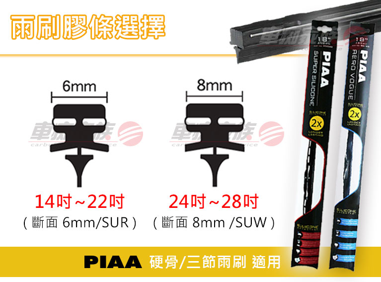 PIAA 硬骨/三節雨刷膠條