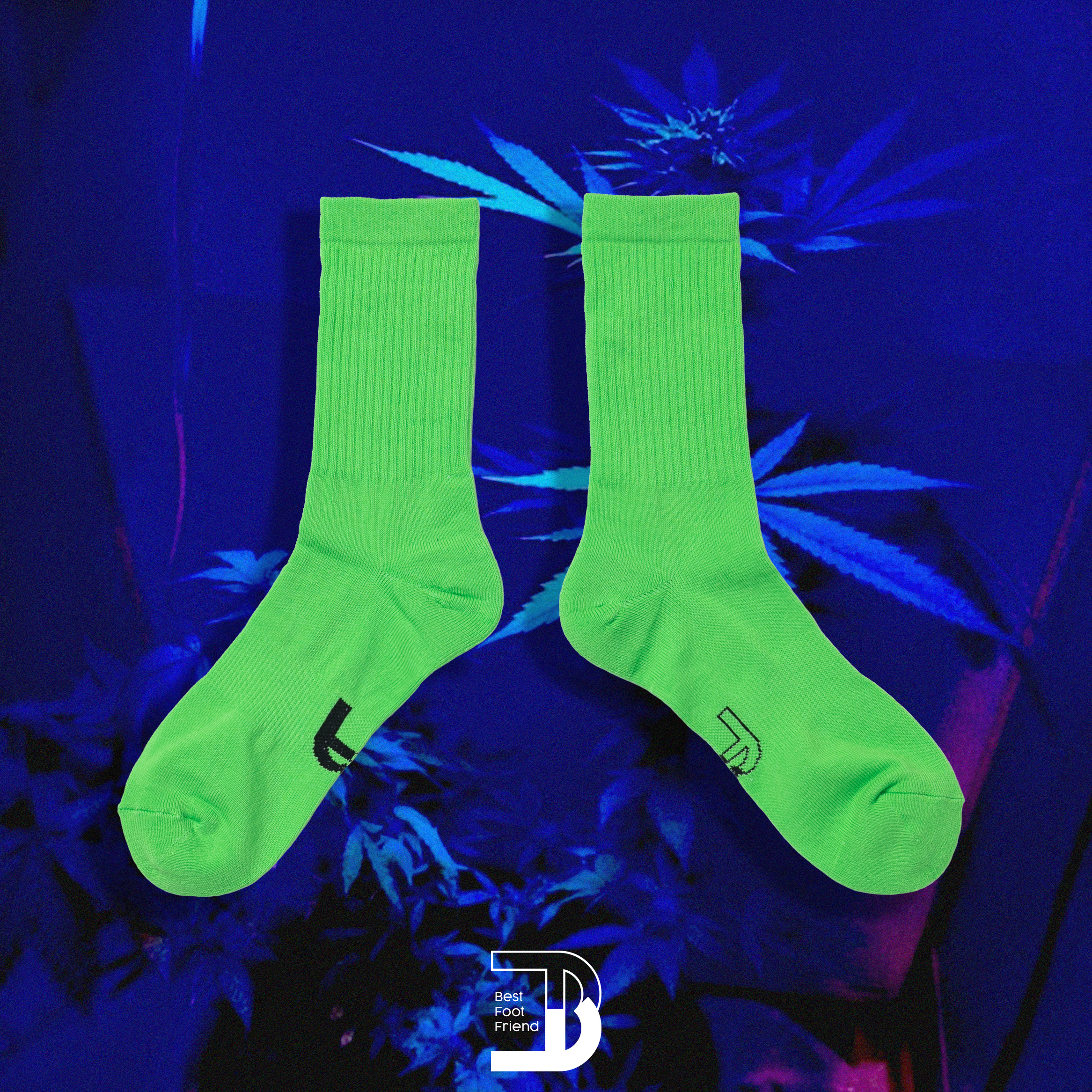 素面LOGO襪 _ 螢光綠