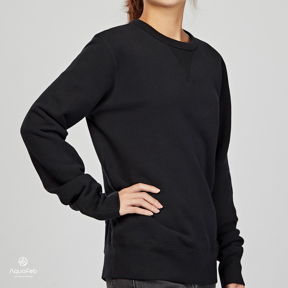 Converse Essentials Crew 女子 黑色 毛圈內裏 圓領 套頭 長袖上衣 10001018-A01