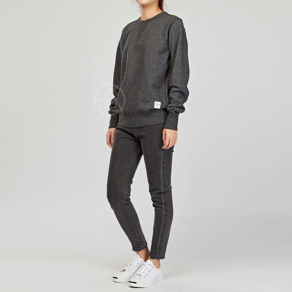 Converse Essentials Wooltech 女子 深灰 毛圈內裏 長袖上衣 10004536-A02