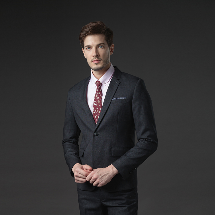 韓版西裝一套 深灰雪花薄款