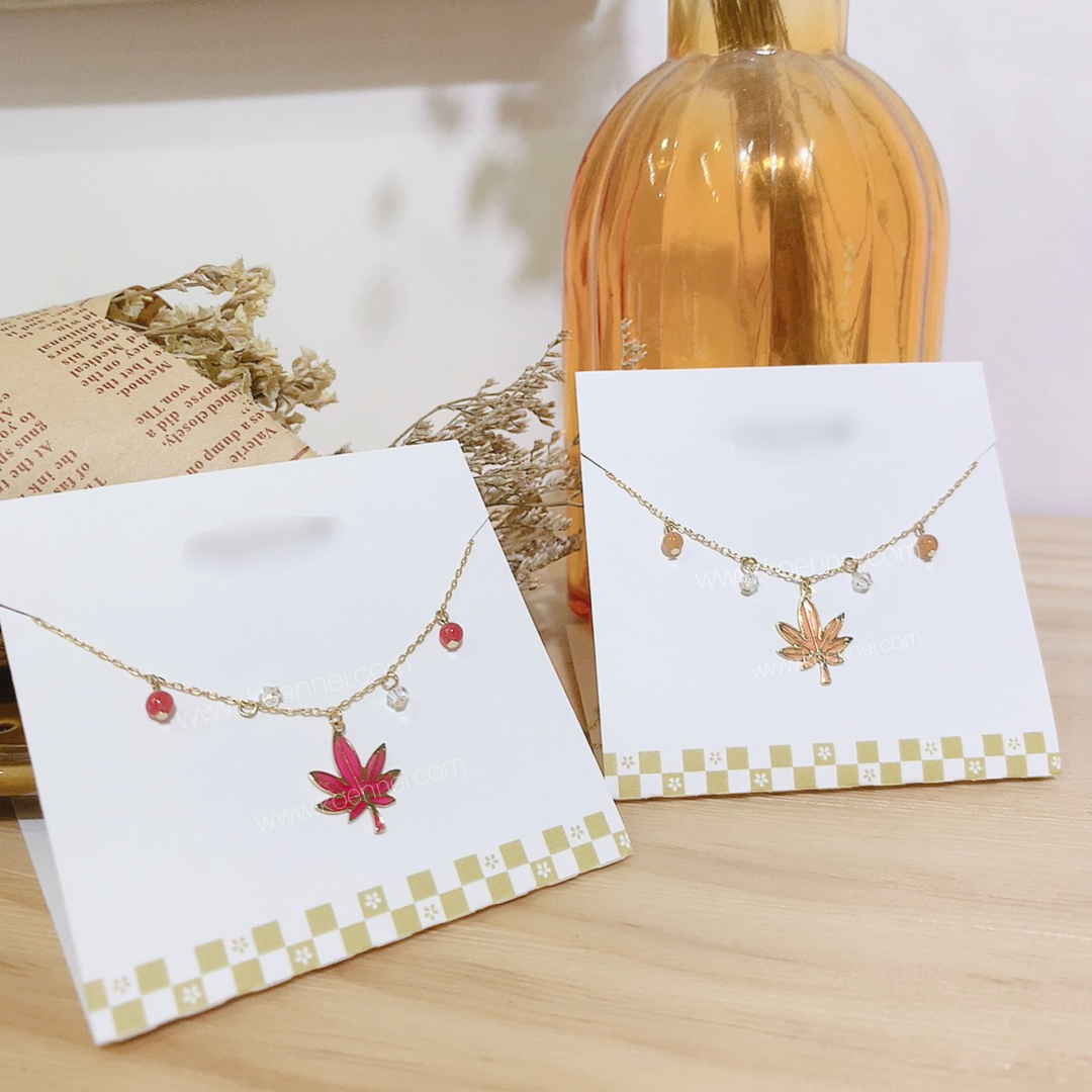 [日本制] 楓葉紅葉頸鏈