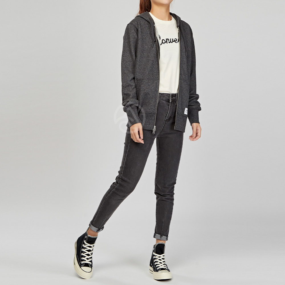 Converse Essentials Wooltech 女子 深灰 毛圈內裏 運動 休閒外套 10004535-A01