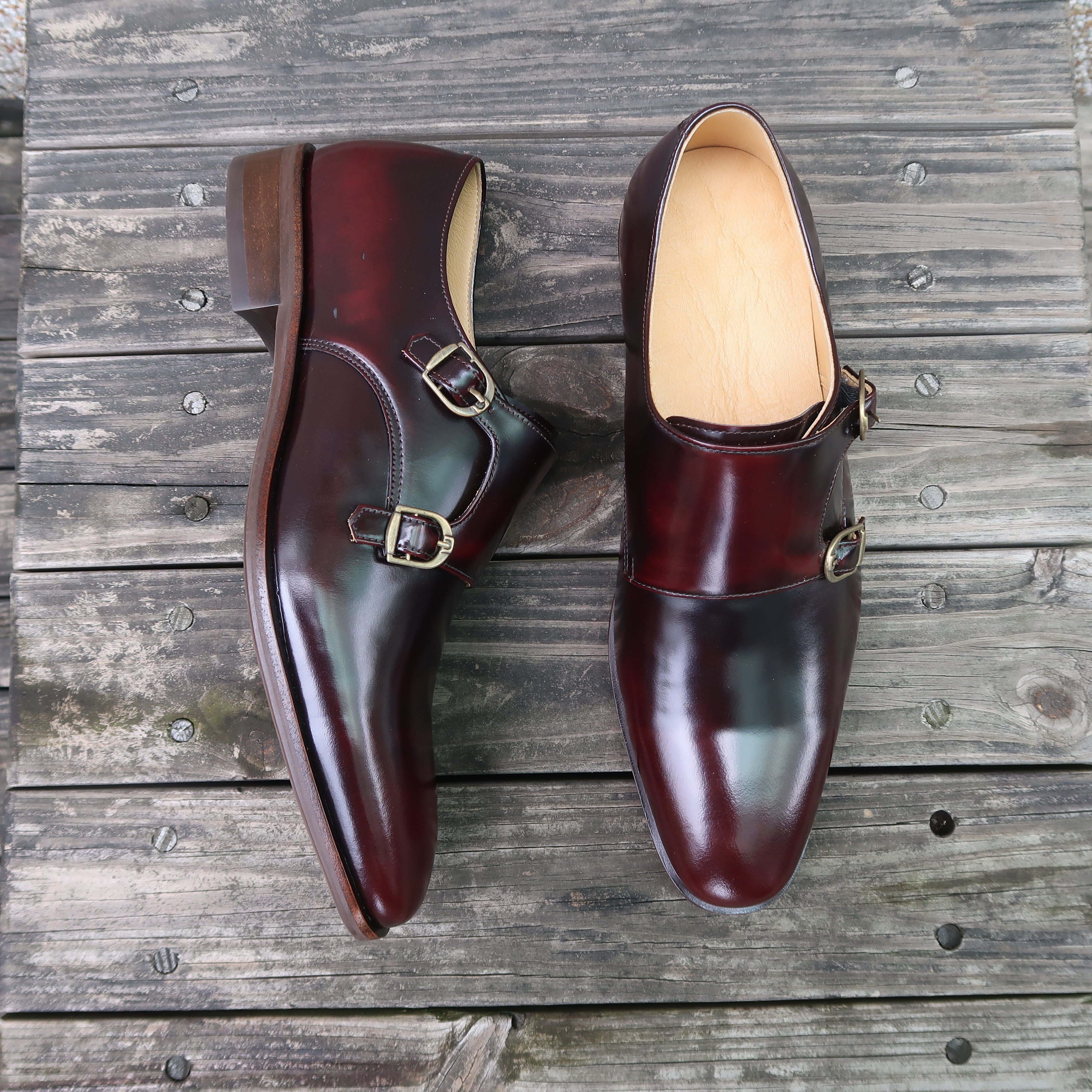 【雅痞紳士】真皮男款牛皮孟克鞋紳士鞋