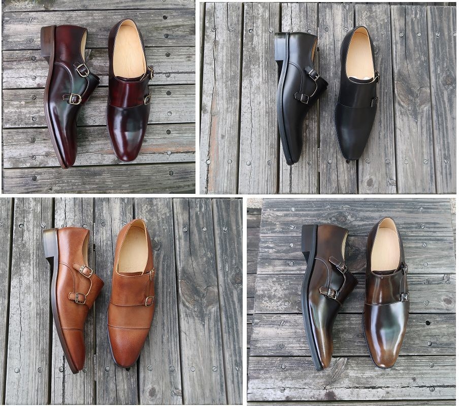 【雅痞紳士】真皮男款牛皮孟克鞋紳士鞋