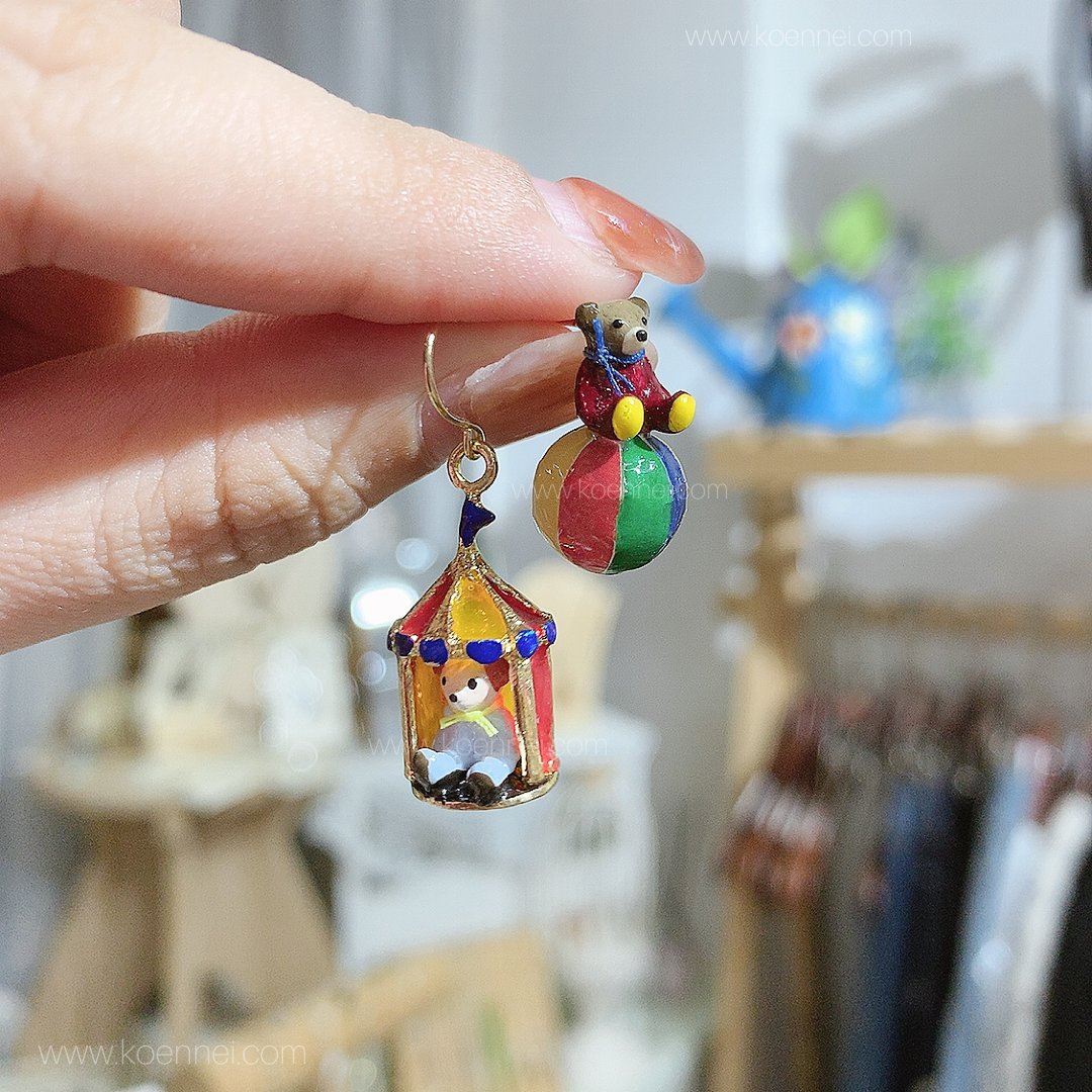 [日本手制] Ayatorie 熊仔與馬戲團耳環