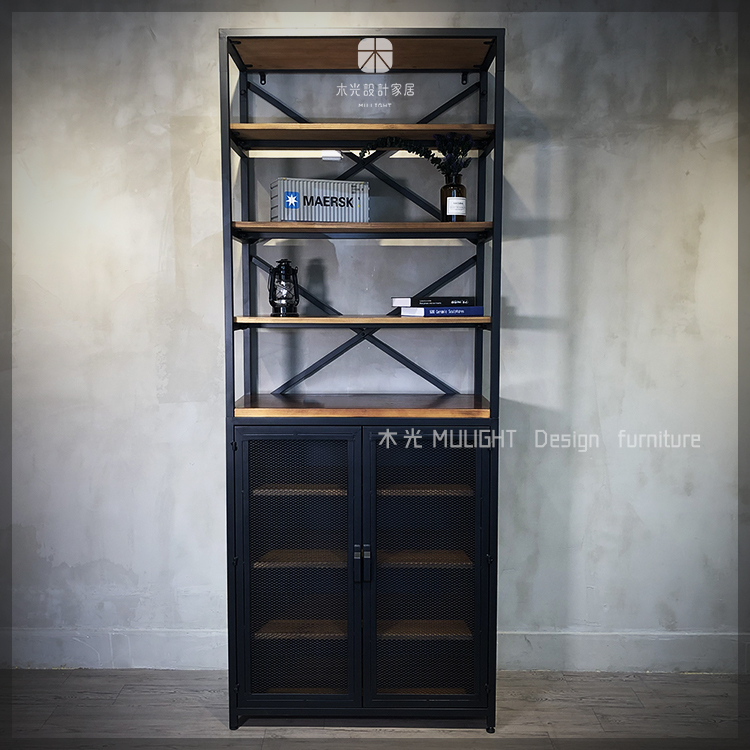 Dofa-實木抽屜鐵網置物櫃|可訂製