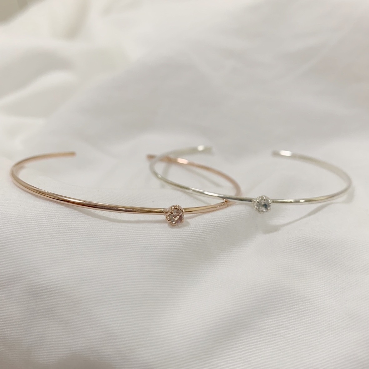 月光石記憶金屬純銀手環-銀