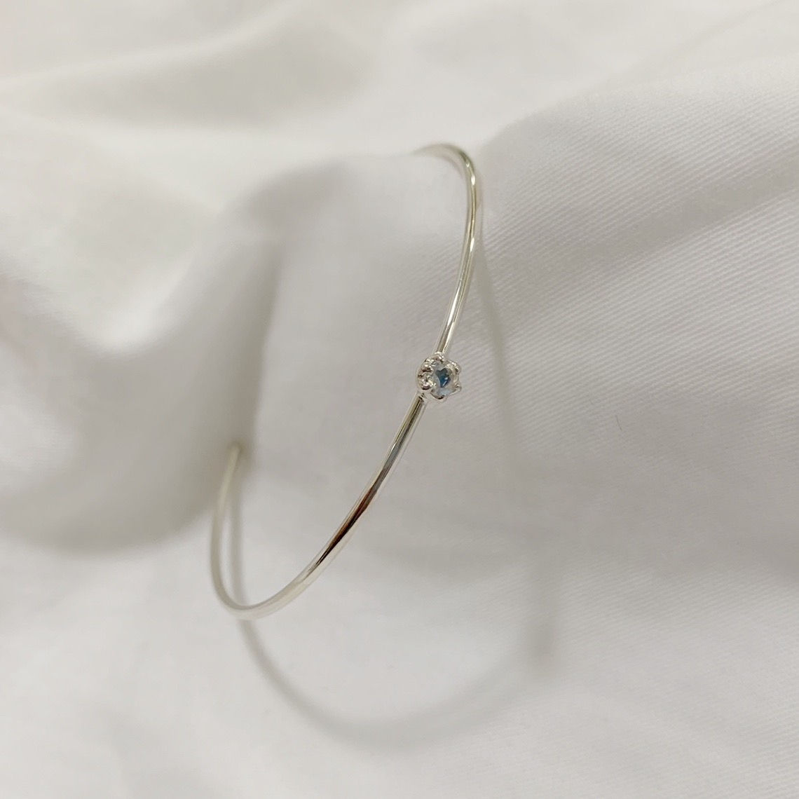 月光石記憶金屬純銀手環-銀