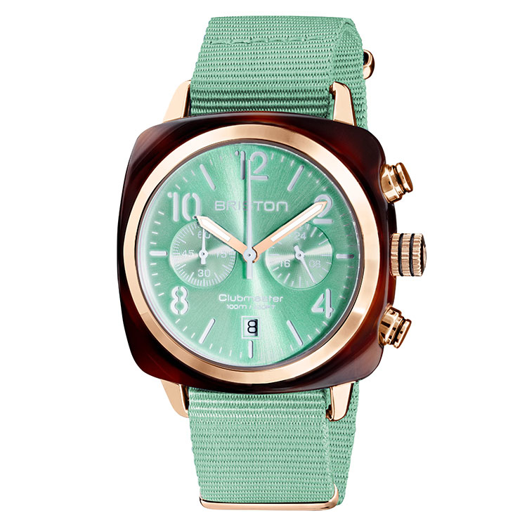 法國 Briston 經典雙眼手工方糖錶 green water X rose gold X green water