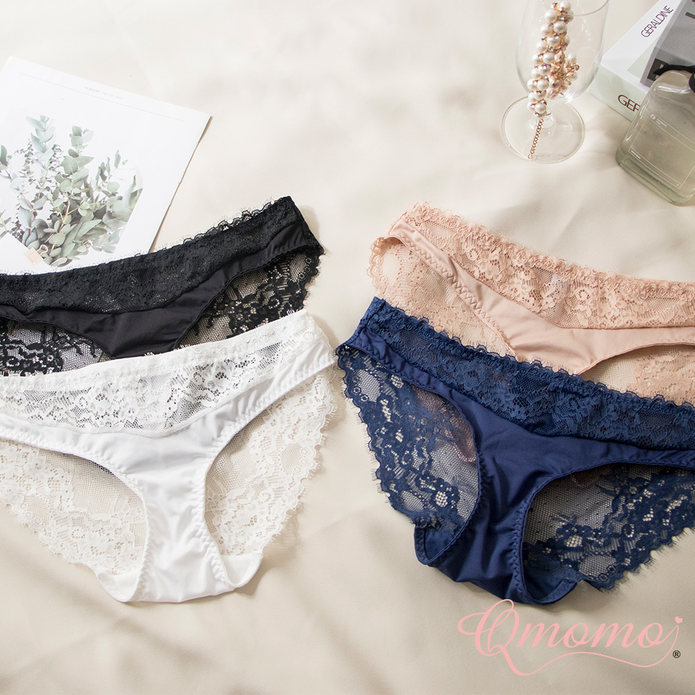 Qmomo Lenzing Modal®【Back-buckle.Lace】Sexy Pantie (4 Colors)
