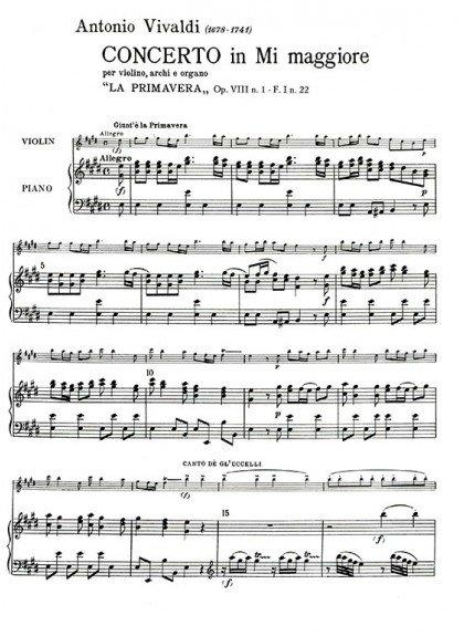 V366 韋發第 四季協奏曲-作品8【春 、夏】小提琴獨奏+鋼琴伴奏譜