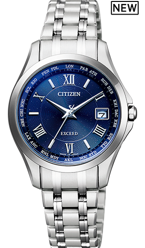 萬年鐘錶 - Citizen 星辰錶  EXCEED 系列 光動能  電波對時 女錶  EC1120-59L  表徑26.6MM