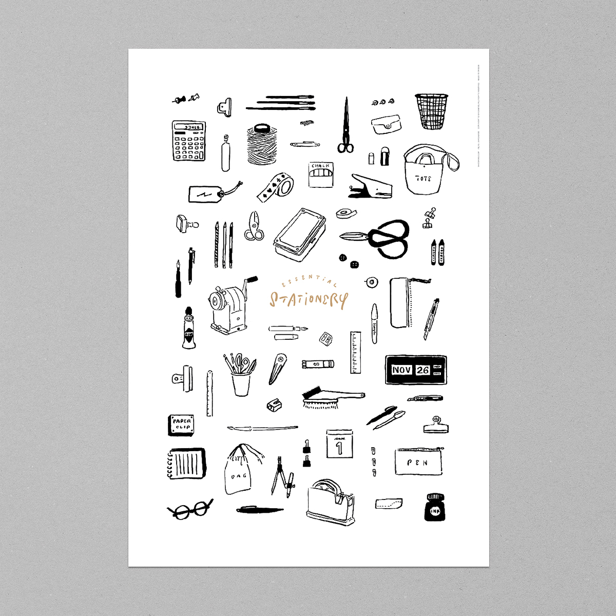 「ESSENTIAL STATIONERY」文具海報