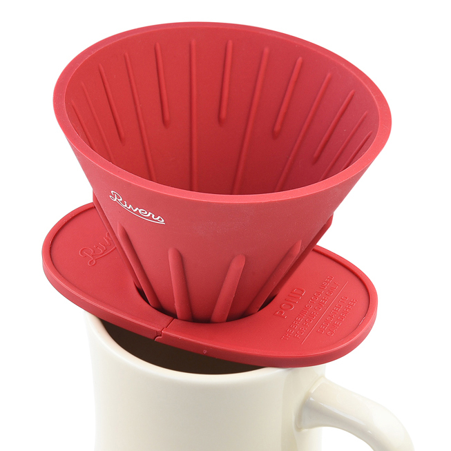 RIVERS 翻轉咖啡風味濾杯+濾杯架 紅色