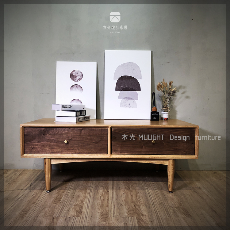 絕美雙色全實木收納茶几|可訂製