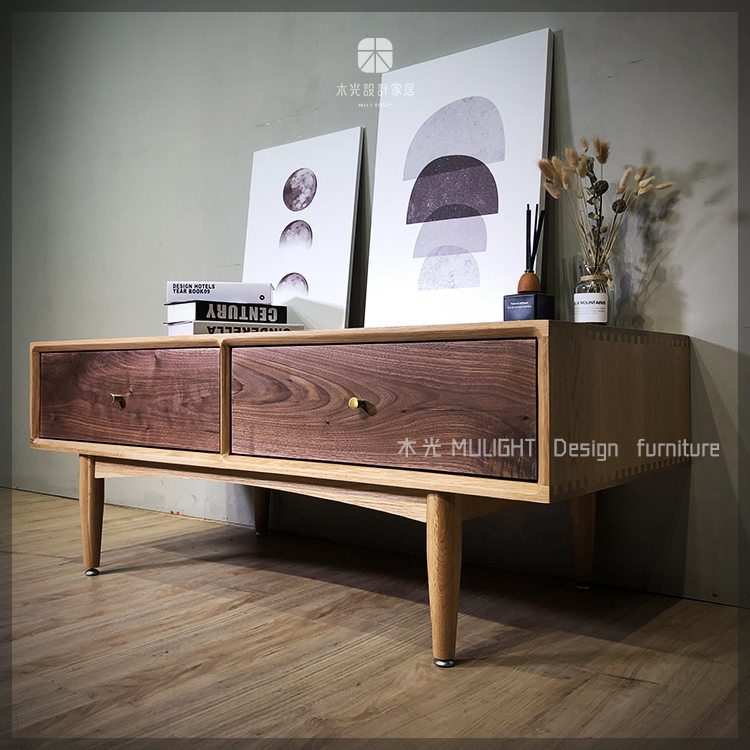 絕美雙色全實木收納茶几|可訂製