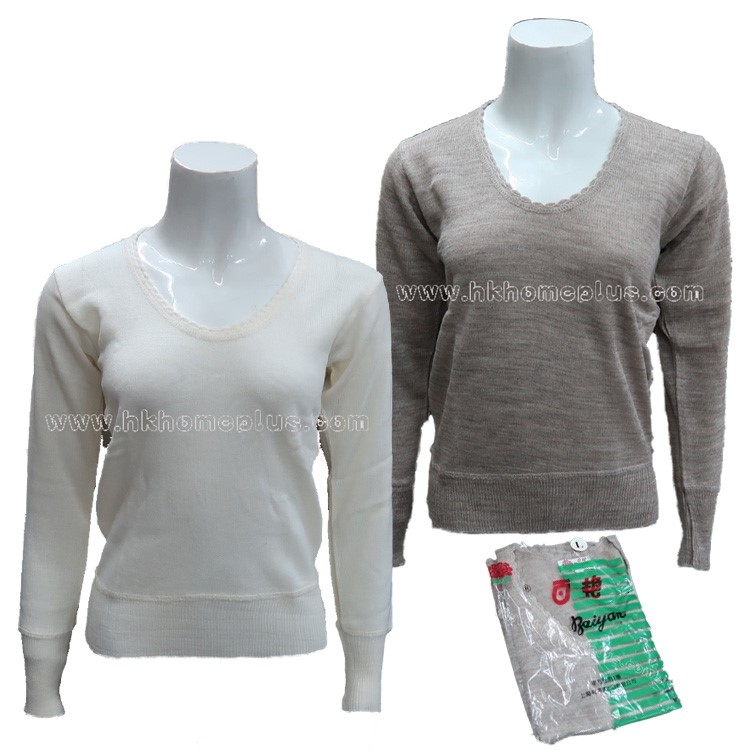 百艷牌: 女裝混毛V領長袖衫 (S-XL碼)