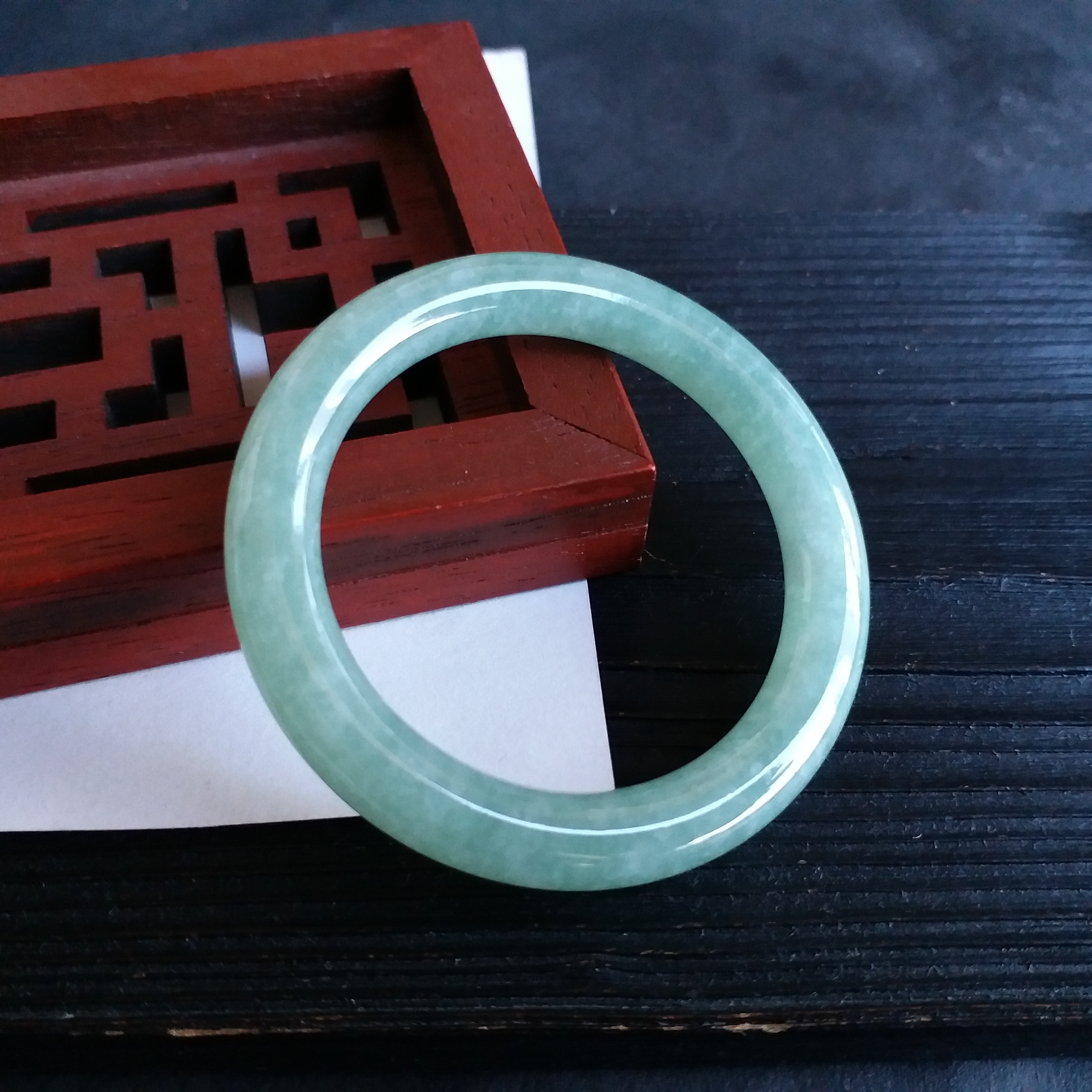 冰糯豆綠BB玉鐲 39mm, 天然翡翠A玉, 緬甸玉, Jade, Jadeite