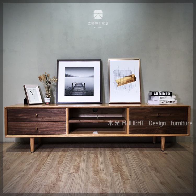 絕美雙色全實木收納電視櫃|可訂製