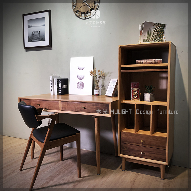 絕美雙色全實木收納工作桌|可訂製