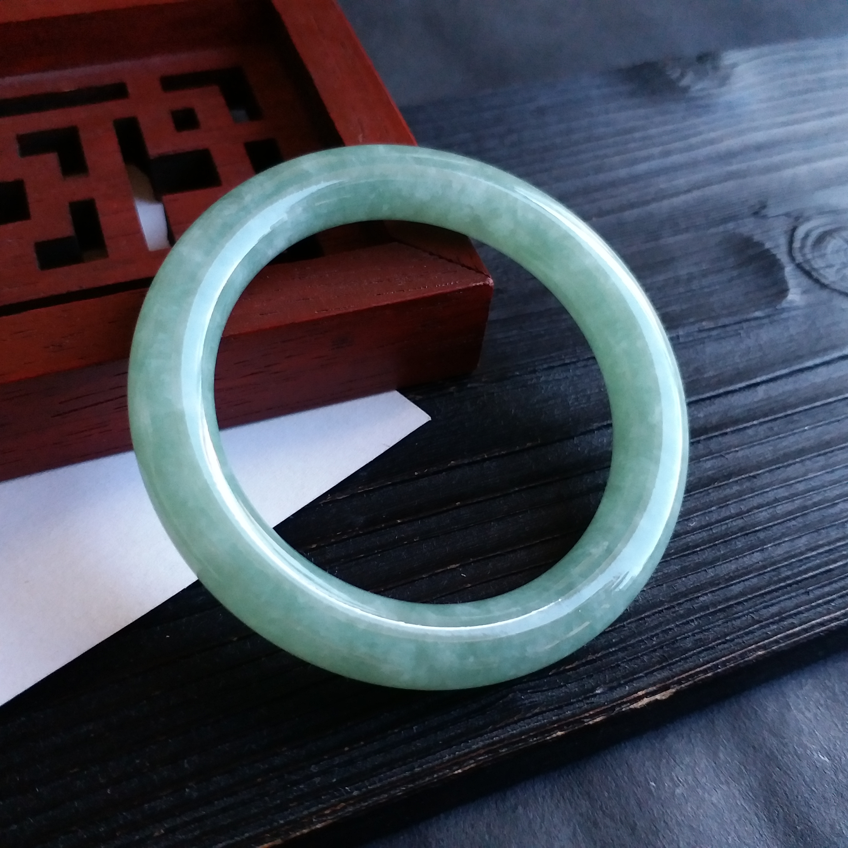 冰糯豆綠BB玉鐲 40mm, 天然翡翠A玉, 緬甸玉, Jade, Jadeite