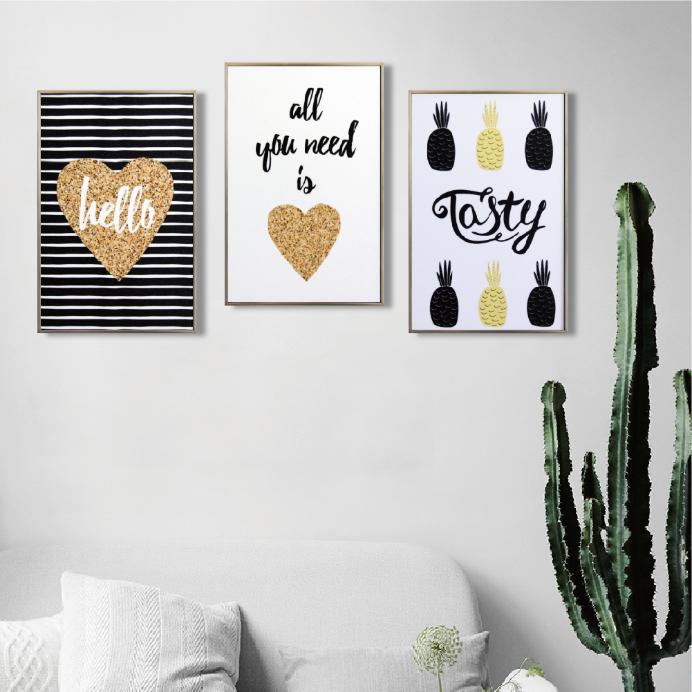 49折 - 北歐生活版畫有框畫19x29-北歐舒心WA130/三幅一組