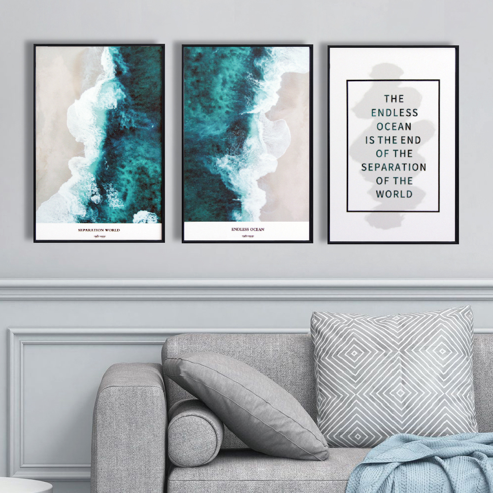 北歐生活版畫有框畫19x29-海藍悠活WA135-1/單幅