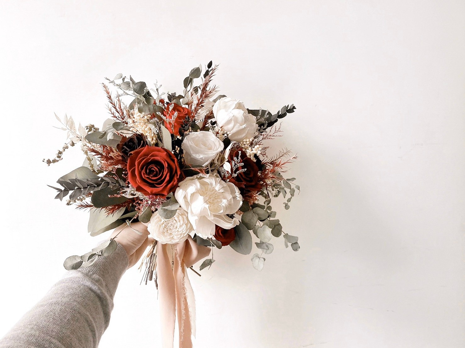 新娘永生捧花-玫瑰夫人(類圓形捧花)