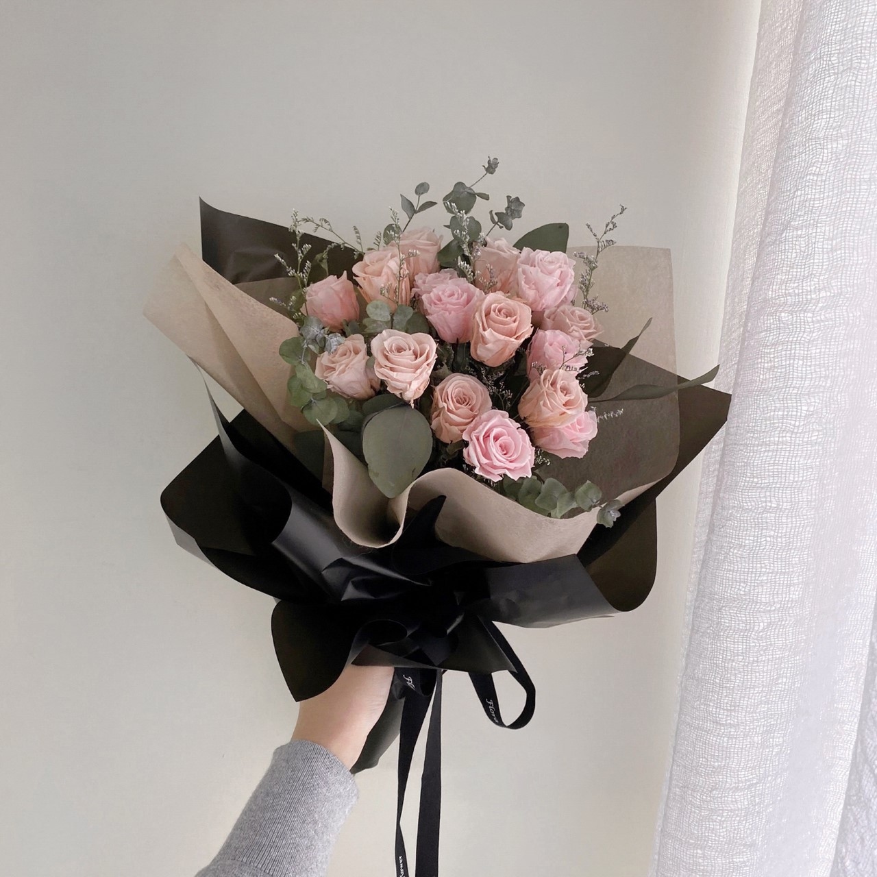 永生玫瑰花束-粉色