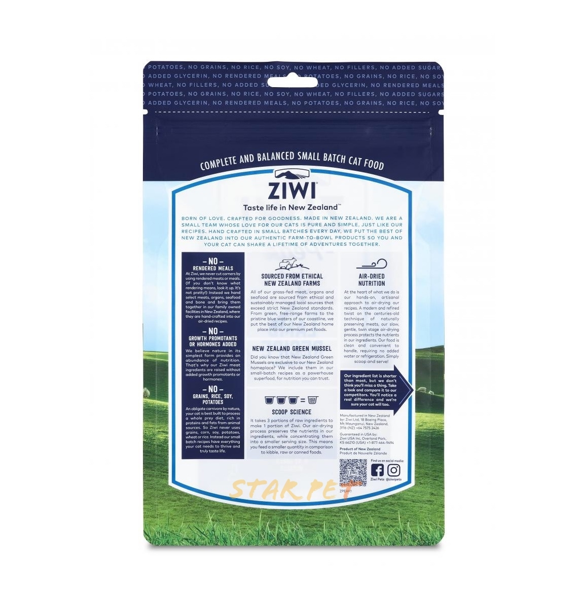 ZiwiPeak Air Dried Cat Food LAMB 1kg