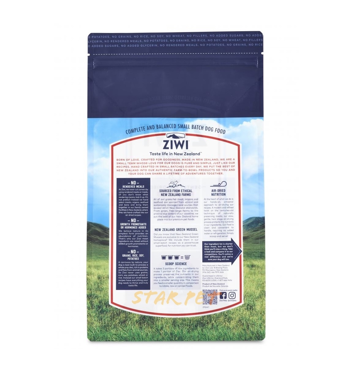 Ziwi Peak Air Dried Dog Food VENISON (1kg,2.5kg)
